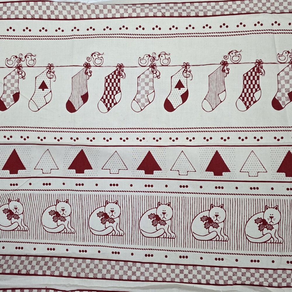 Christmas Fabric Piira Prints Christmas Cats by l.c. cassity